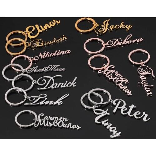 3UMeter 2021 Hot Sale Diy Name Custom Key Buckle Personalized Acrylic Letter Buckle Women Jewelry Gift Dropshipping