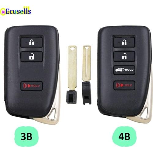 3/4 Button Smart Remote Control Key Case Shell Fob (SUV) for Lexus RX350 RX450h NX200t NX300h TOY12 Blade with Matt Face