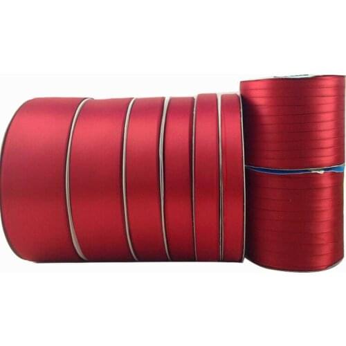 40mm Dk Red Solid Face Matte Polyester Satin Ribbon Rope+100yards DIY Hairbow Wedding Party Packing Cords Decoration Accessories