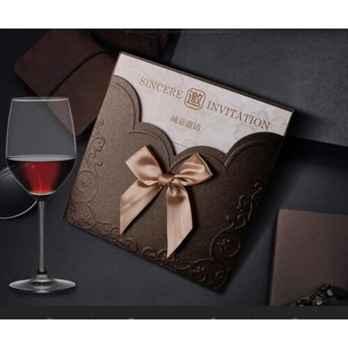 50SET/LOT 11 Color Available Can Printing Inner Card Wedding Party Business Invitation Card