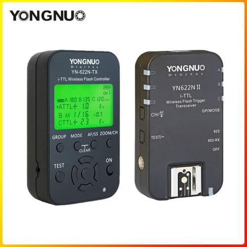 YONGNUO i-TTL Wireless flash Controller Trigger YN622N II YN-622N-TX KIT with High-speed Sync HSS 1/8000s for Nikon Camera