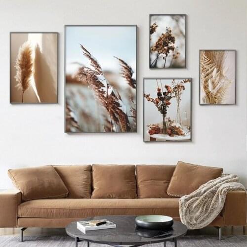 Flowers Plant Leaf Poster Landscape Wall Art Canvas Painting Nordic Print Modern Picture Living Room Home Decoration