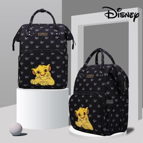 Disney Bags Large Capacity Nappy Bag Baby Designer Fashion Backpack Cartoon Lion King Waterproof Care Bag with Cart Suspension