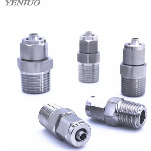 Fast twist lock nut 4mm-14mm OD Tube Stainless Steel SS 304 Pipe Fittings Connector 1/8" 1/4" 3/8" 1/2" male thread