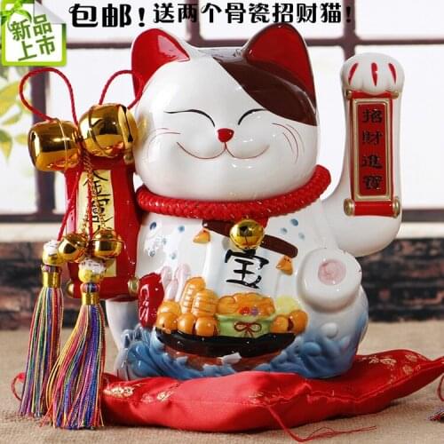 Crafts Arts Home decoration Hand cat ornaments oversized hand electric ceramic Lucky cat shop opened the home of creative gifts
