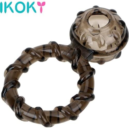 IKOKY Elastic Penis Ring Male Masturbator Scrotum Cock Cages Delay Ejaculation Cock Ring Sex Toys for Men Male Scrotal Binding