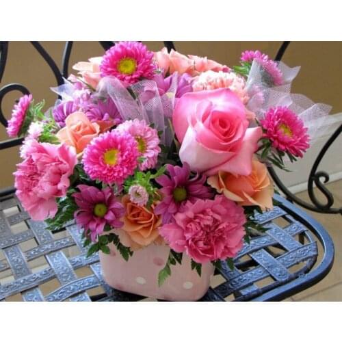 Full 5D Diy Daimond Painting "Peony&Rose&Chrysanthemum" 3D Diamond Picture Round Rhinestone Diamant Painting Embroidery Flower