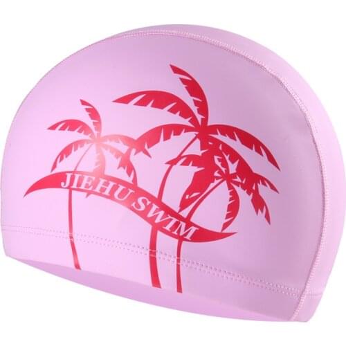 Summer Water Sports Adult Swimming Pool Used PU Coated Dry Quick Ear Protection Long hair Swimming Cap