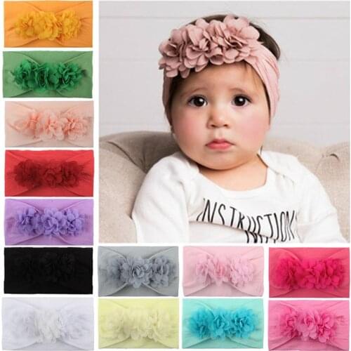 Lovely Baby Headband Turban Flower Bow Newborn Baby Girl Headbands Elastic Kids Toddler Hair Band Baby Hair Accessories