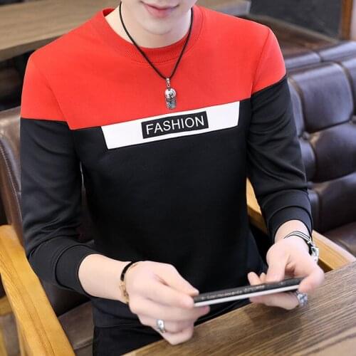Fashion Harajuku Hoodies Men Autumn Long Sleeve Lim O-necked Mens Korean Top Men Clothing Crewneck Sweatshirt