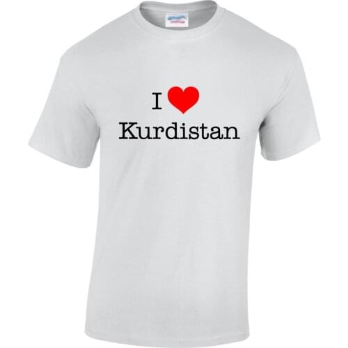 2019 Men T Shirt Fashion Kurdistan T-Shirt - I love Kurdistan - wei fur - Manner - viele Groben - NEU T Shirt