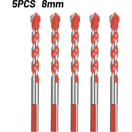 5pcs 6mm 8mm Multifunction Drill Bits Set Ceramic Wall Tile Marble Glass Punching Hole Saw Drilling Bits Working For Power Tools