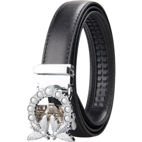 New Fashion Womens Belts Genuine Leather Designer High Quality Belt Women Luxury Straps for Women Diamond Automatic Buckle Belt