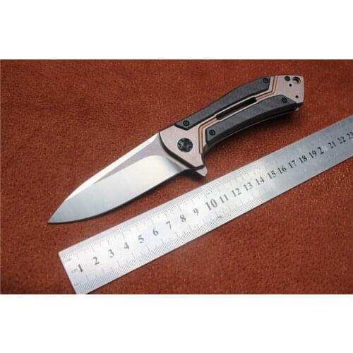 New MIKER 080CF ball bearing Folding Knife D2 Titanium Carbon Fiber Camping Hunting Survival Kitchen Knives Outdoor EDC Tool