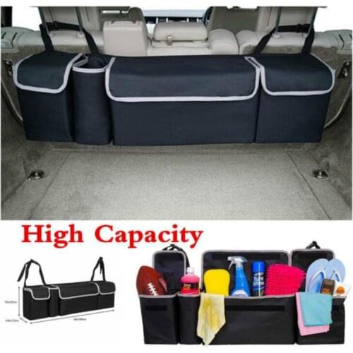 Car Trunk Organizer Adjustable Backseat Storage Bag Net High Capacity Multi-use Oxford Automobile Seat Back Organizers Universal
