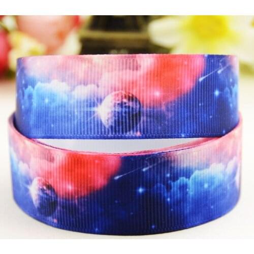 7/8'' 22mm,1" 25mm,1-1/2" 38mm,3" 75mm Planet printed Grosgrain Ribbon party decoration 10 Yards X-02711