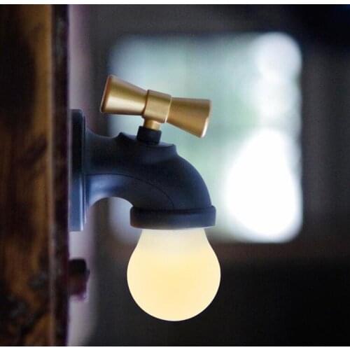 Retro faucet night light intelligent sound sensor usb chargeable night lights corridor aisle led cabinets lights