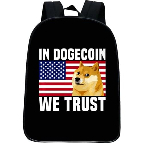 Dogecoin Backpack Children Bag Students School Bags Boy Girl Backpacks Cute Cartoons Dog Printing Bookbag