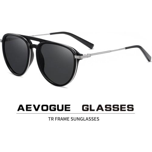 AEVOGUE New Men TR Round Outdoor Driving Sunglasses Women Fashion Classic Polarized Sun Glasses Brand Designer UV400 AE0857