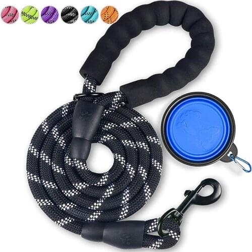 Reflective Nylon Training Dog Leash Webbing Recall Long Lead Line Pet Traction Rope Dog Lead for Teaching Camping Backyard