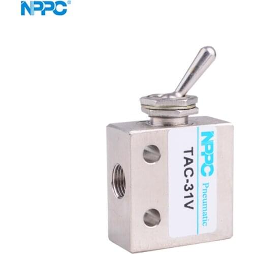 TAC series manual valve, 3/2 way, NPPC brand, port size G1/8", TAC-31V