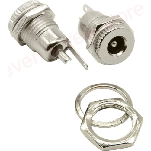 DC-099 5.5 mm x 2.1mm 5.5 mm x 2.5mm 5A 30V DC Power Jack Socket Female Panel Mount Connector 5.5*2.1 5.5*2.5 Open Hole 11MM