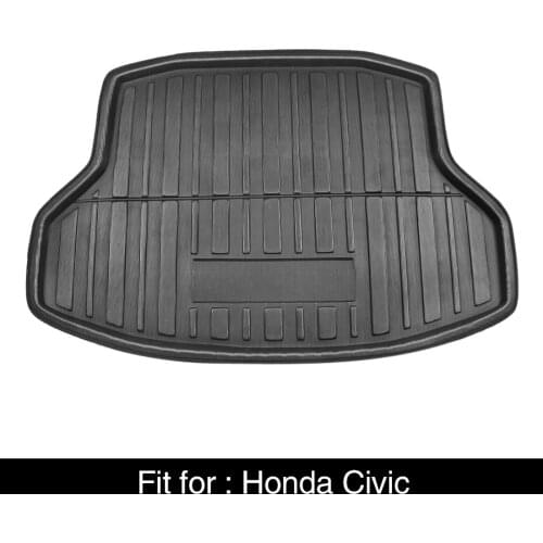 X Autohaux PE+EVA foam Anti-dirty Black Rear Trunk Boot Liner Cargo Mat Floor Carpet Tray Cover for Honda Civic Sedan 2006-2018
