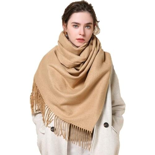 Scarves for Women 2020 Luxury Cashmere Scarf Women Winter Warm Pashmina Shawl Thick Tassel Poncho Women Scarves and Shawls