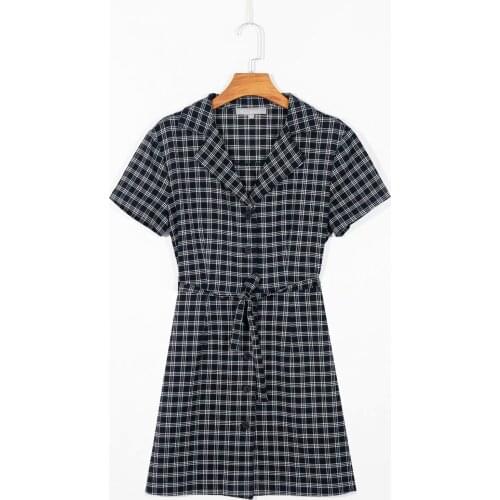 Women Summer Dress New French Plaid Vintage Chic Sexy Ladies Dresses Lovely Popular Holiday Girls Sundress