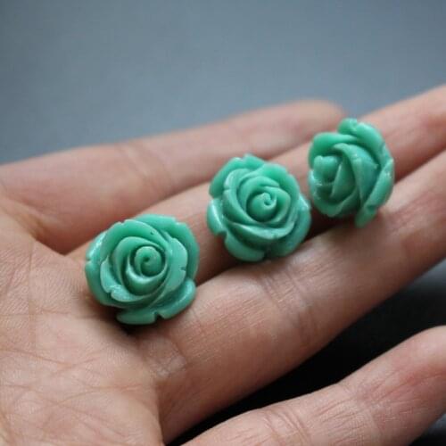 10 Pieces/lot) 16.5mm Ocean blue color Artificial Coral Rose Cabochon Coral flower for Jewelry making