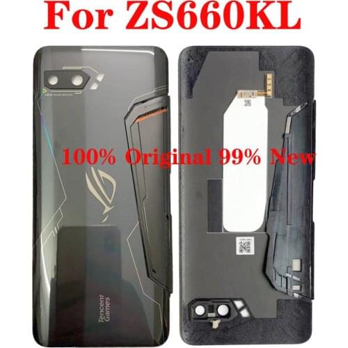 100% Original 99% New For Asus ROG Phone II 2 ZS660KL 6.59" I001D I001DA I001DE Glass Rear Back Door Housing Battery Door Cover