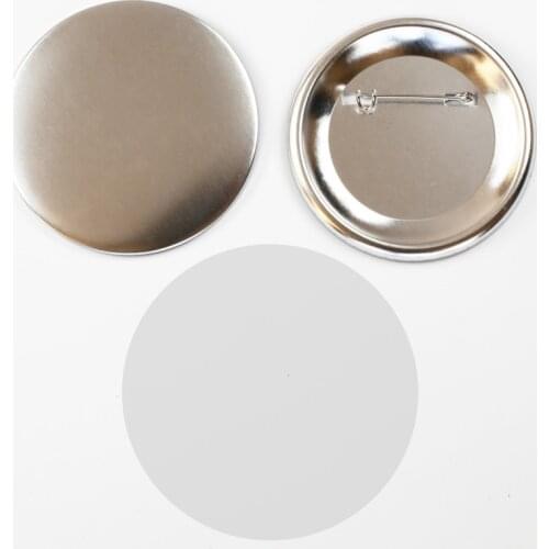 100Pcs/set 2-1/4" 58mm Metal Blank Badge Pin Button Parts Supplies for Clothes Badge Button Maker Metal DIY Crafts Materials