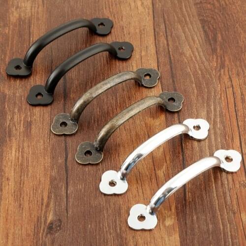 2Pcs 85mm Vintage Jewelry Wood Box Handles Pulls Knob Decorative Furniture Handle Drawer Cupboard Kitchen Hardware With Screws