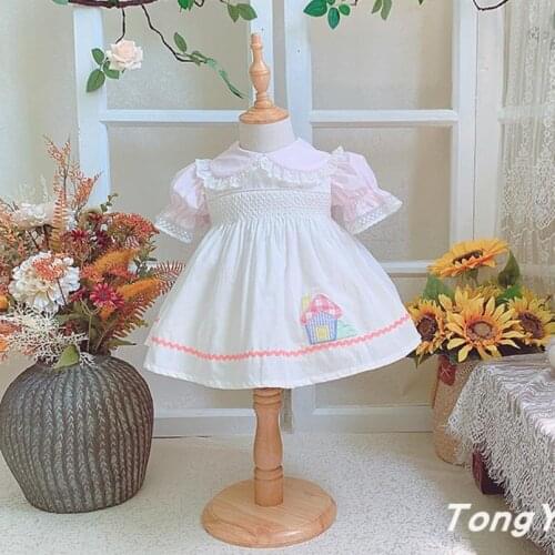 2PCS Spanish Vintage Lolita Princess Ball Gown Lace Stitching Embroidery Birthday Party Easter Dress For Girls L1280