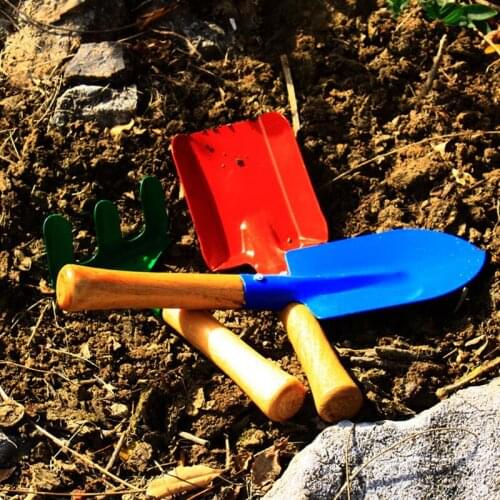 3Pcs Kid Children Mini Garden Tools Set Trowel Rake Shovel Home Garden Beach Toy