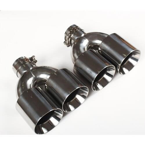 304 Stainless Steel Muffler Tips Exhaust Y Tip Clamp Double Tips Pair Tips Exhaust Muffler