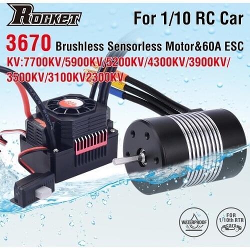 3650 Waterproof Brushless Sensorless Motor 2300KV 3100KV 3500KV 4300KV 5900KV 5200KV 7700KV for 1/10 RC Car