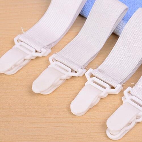 4Pcs/Set Elastic Bed Sheet Grippers Belt Fastener Bed Sheet Clips Mattress Cover Blanket Holder Home Textiles Organize Tool