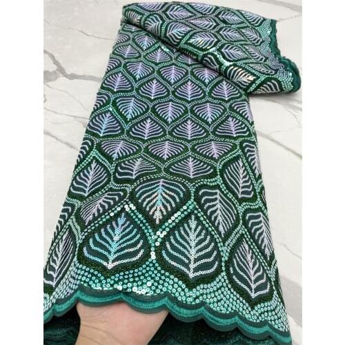 Velvet Sequins Lace Fabrics 2021 African tulle Lace Fabric French Net Laces Embroidery Laces for Wedding Dress 4375B