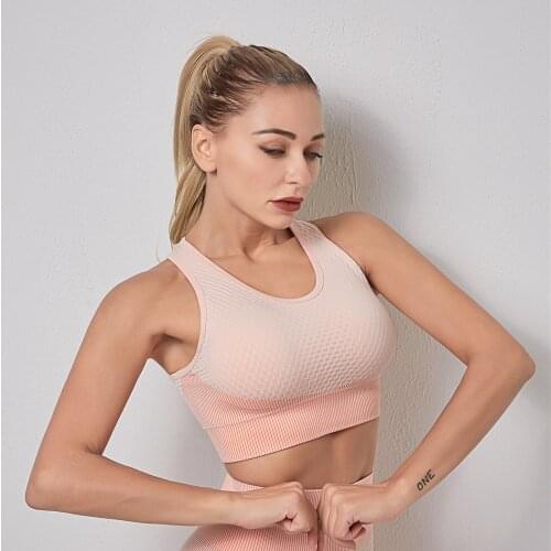 Seamless Women Bras Yoga Cross Top Sports Fitness Woman Running Crop Tops Orange Workout Padded Yoga Bra High Impact,ZF607