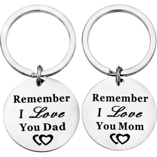 Mothers Day Fathers Day Keychain Love Gifts From Daughter Son Stainless Steel Present Keyring