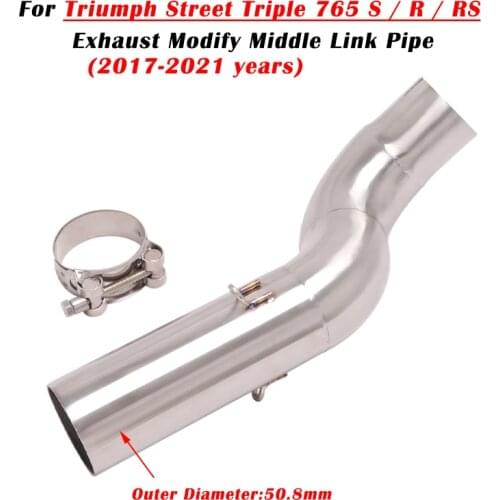 For Triumph Street Triple 765 S 765R 765RS 2017 - 2021 Motorcycle Exhaust Escape Modify Muffler Catalyst Delete Mid Link Pipe