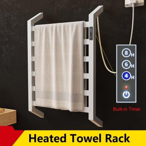 Electric heated towel rack, towel dryer, stainless steel towel holder .Sterilizing Smart towel rail wall mounted