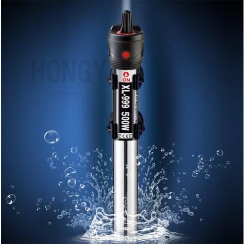 HONGYI 1 piece 50/100/200/300/500W stainless steel water heater mini adjustable heating rod aquarium temperature control
