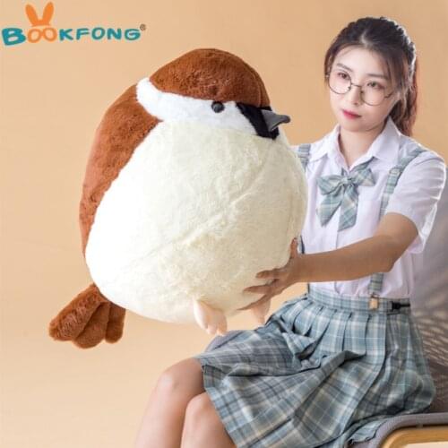 1pc Simulation Sparrow Stuffed Plush Toy Cute Plush Sparrow Bird Toy For Children Kids Birthday Gift Decor