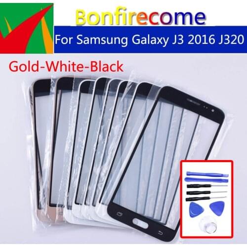 J320 For Samsung Galaxy J3 2016 J320 J320F J320FN Touch Screen Front Panel Glass Lens Outer LCD Glass 5.0 inch