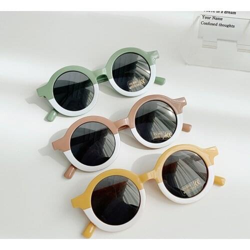 Classic Childrens Sunglasses Infants Retro Solid Color Ultraviolet-proof Round Convenience Glasses Eyeglass for Kids