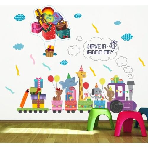 Train Track Wall Sticker for Kids Room Home Decor Nursery Wall Decal Children Poster Baby House Mural DIY Hot Sell