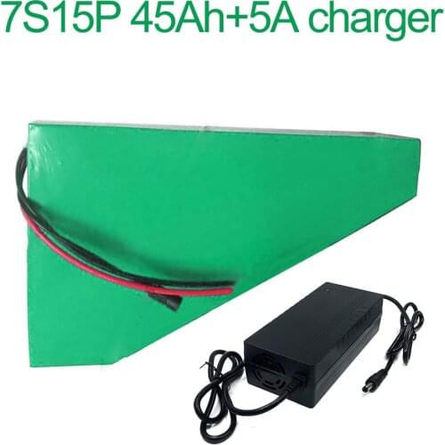 With 5A charger 24V 45Ah 25.9V 7S15P 18650 Li-ion Battery Pack E-Bike electric bicycle 265x260x200x70x70x45mm