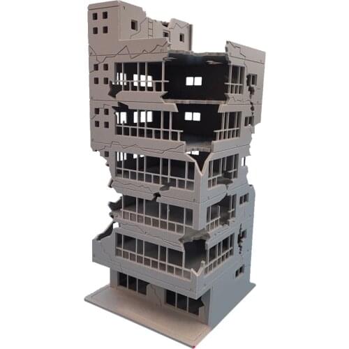 1:100 / 1:144 HO Scale Sand Table Decoration DIY Assembly Model Battlefield Ruin Damaged Building Drop Shipping - Short Version